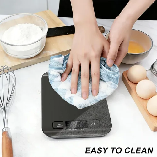 Vista 7 de Báscula de alimentos, báscula de cocina de 11 lb con función de tara de 6 unidades y pantalla LCD, báscula digital de alimentos de acero inoxidable