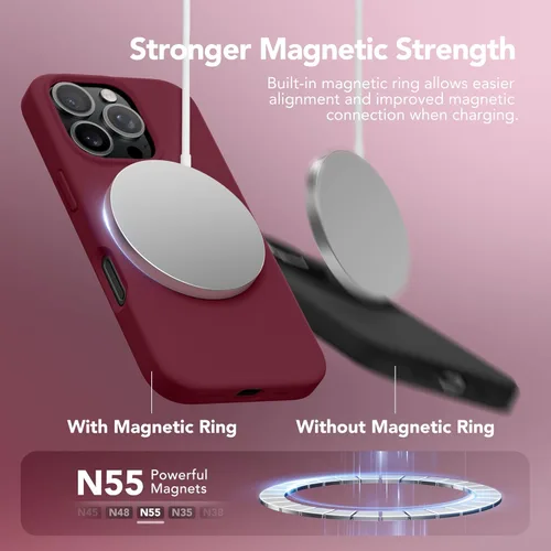 Vista 1725 de GONEZ Funda magnética para iPhone 14, compatible con Magsafe, con protector de pantalla + protector de cámara, forro de microfibra antiarañazos