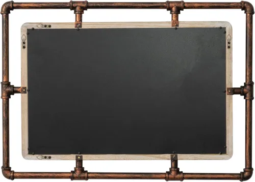 Vista 6 de COGOOD Espejo de tubo industrial rústico 27.6 x 19.7 pulgadas, espejo de pared rectangular de metal para baño, sala de estar, dormitorio, espejo