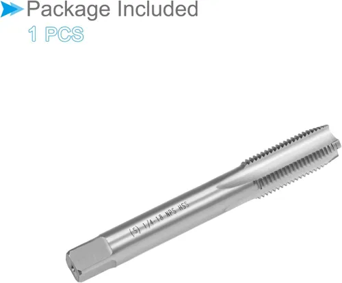 Vista 6 de Machos de fresado de rosca, rosca NPS 1/4-18 H2, máquina de acero de alta velocidad 4 flautas rectas, herramienta de roscado de tornillo