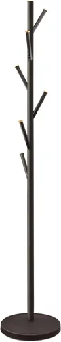 Vista 9 de Kira Home Addison - Perchero de pie moderno dorado de 68 pulgadas con 6 ganchos para colgar, elegante soporte de metal dorado con base pesada