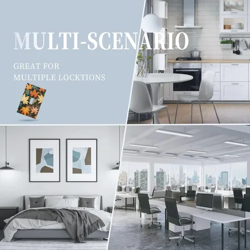 Vista 9 de Cubiertas Decorativas de Arte para Interruptores de Luz de Hojas de Otoño Placa de Pared de Palanca Individual Cubierta Decorativa para Interruptor