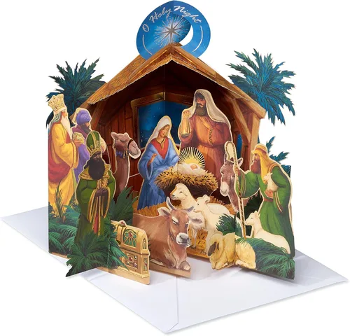 Vista 5 de Tarjeta desplegable navideña religiosa de American Greetings (Milagro de Navidad)