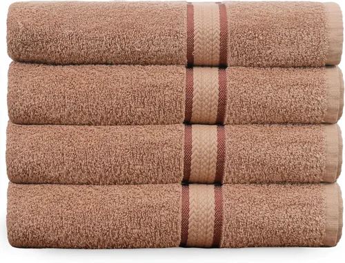 Vista 38 de Juego de de toallas supersuaves de algodón de 21 oz, con banda de rayón, cuidado fácil con lavado a máquina, ideal para uso diario