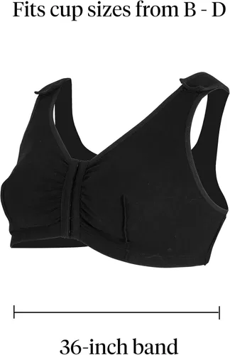 Vista 3 de McKesson Surgi-Bra - Brasier posquirúrgico, cierre frontal, algodónelastano, 36 pulgadas B, C, copas D, 1 unidad