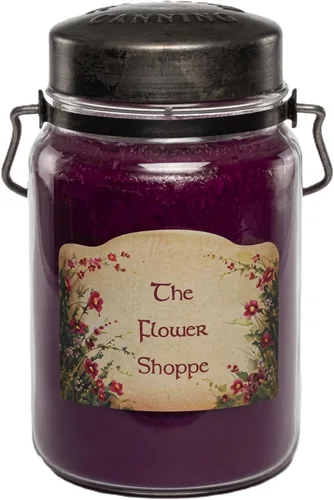 Vista 70 de McCall’s Candles Vanilla Bourbon Vela perfumada de 26 onzas Hecha en EE. UU. Frasco rústico vintage con asa de transporte Fragancia cálida