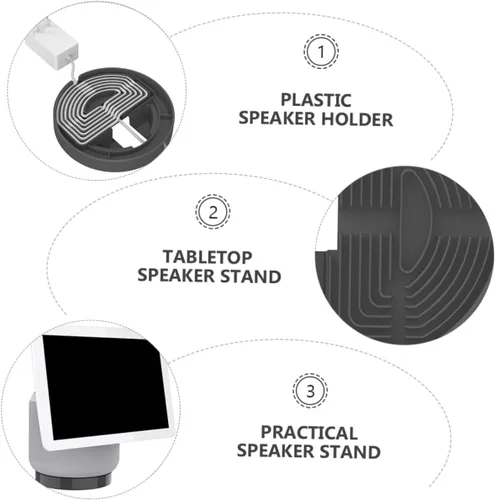 Vista 8 de Audio Stand with Cable Management Slot Rotatable Speaker Holder Compatible with Echo Show Desktop Mount for Organized Wire Storage