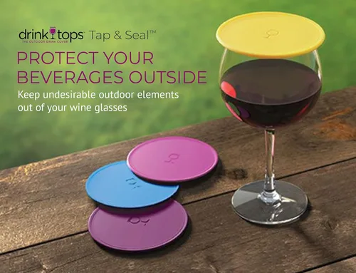 Vista 2 de Drink Tops Tap and Seal - Cubierta para vaso de bebida al aire libre, succiona suavemente a los vasos para mantener las partículas fuera y reducir