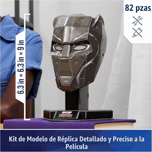 Vista 2 de 4D Build, Marvel Black Panther - Kit de modelo de rompecabezas 3D