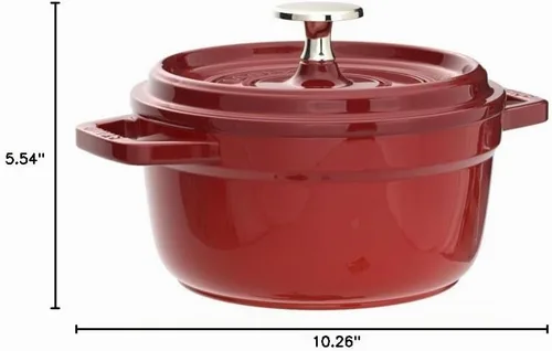 Vista 6 de Staub olla de hierro cocotte redonda de 6-1/4 cuartos de galón, Albahaca