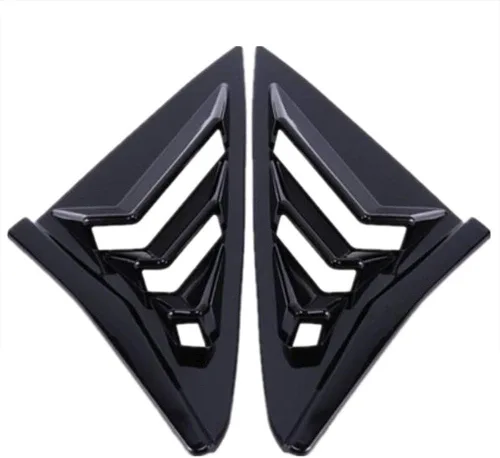 Vista 4 de Persianas laterales de ABS para ventana trasera de aire, para Honda Civic Hatchback Tipo R 2016 2017 2018 2019 2020 2021 (negro brillante)