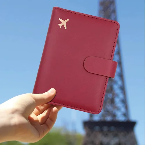 Vista 7 de Melsbrinna Funda de cuero prémium para pasaporte, impermeable, con bloqueo RFID, cartera de viaje con soporte para bolígrafo, bonito libro