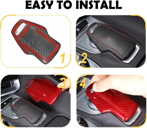 Vista 6 de CHEAYAR Cubierta de la perilla de la palanca de cambios compatible con Corvette C8 Z06 Z51 2020 2021 2022 2023, cubierta de perilla de selector