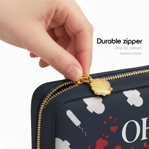 Vista 6 de Primo Lines Bolsa de Período para la Escuela – Estuche Compacto y Discreto para Tampones y Compresas con Forro Impermeable, Lindas y Elegantes
