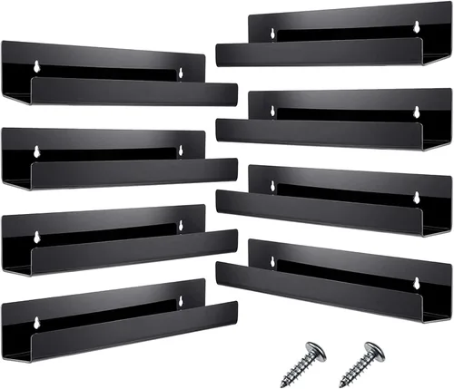 Blulu 8 paquetes de estante flotante acrílico de 14 pulgadas, estante de pared montado invisible, estante de acrílico para repisa flotante,