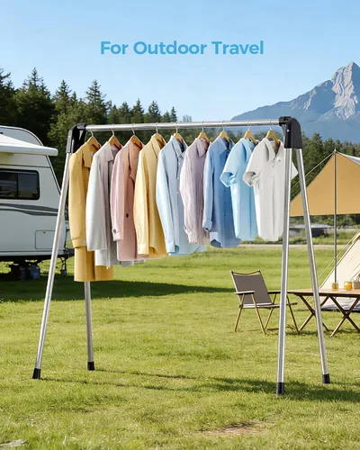 Vista 11 de APEXCHASER Tendedero plegable para ropa portátil, 48 pulgadas de alto