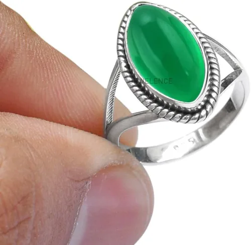 Vista 21 de Anillo de Plata de Ley 925 Para Mujeres Anillo de Piedra Preciosa Anillo Bohemio de Plata de Ley Piedra Natal de Diciembre Engaste de Bisel