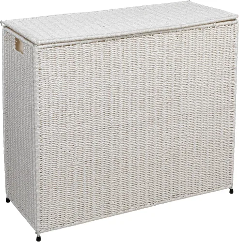Vista 10 de Household Essentials ML-5445 - Clasificador de ropa sucia de mimbre de 3 compartimentos con tapa Cesta de ropa de 3 secciones