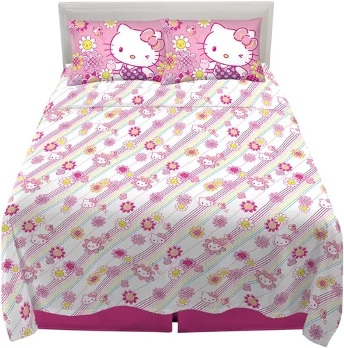 Vista 142 de Franco - Juego de sábanas de microfibra súper suave para niños, tamaño individual, Hello Kitty