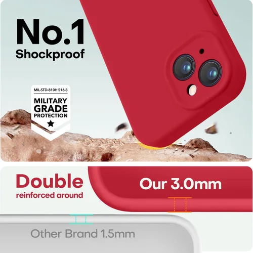 Vista 68 de LOVE 3000 Compatible con iPhone 15, [Cubierta de cámara de silicona suave de cobertura completa] [Protección contra caídas de 8 pies], Funda Lavanda