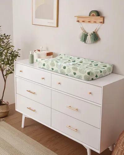 Vista 7 de Blissful Diary Almohadilla de Muselina para Cambiar Pañales de Bebé con Forro Impermeable de Espuma, Almohadilla de Mesa para Cambiar Pañales