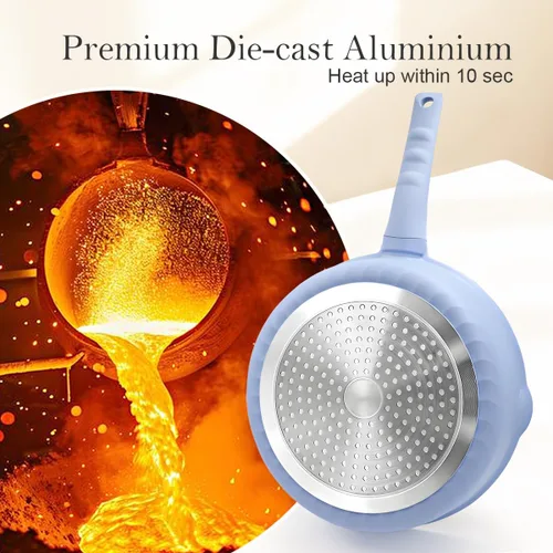 Vista 7 de Sartén antiadherente de 10 pulgadas de profundidad con tapa, sartén antiadherente de 4 cuartos de galón, utensilios de cocina no tóxicos, compatible