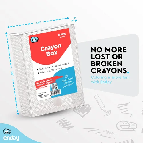 Vista 2 de Enday Cajas de almacenamiento para crayones, caja de crayón transparente, cajas de crayones de plástico para niños, cajas organizadoras
