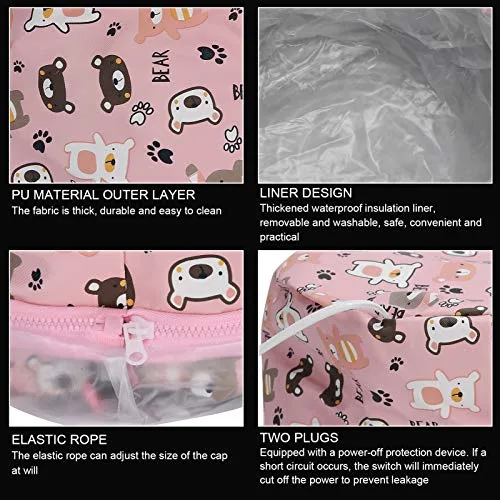 Vista 5 de Calefacción eléctrica para el cabello, calentador de vapor para acondicionador profundo, herramienta de cuidado del cabello desmontable, gorro