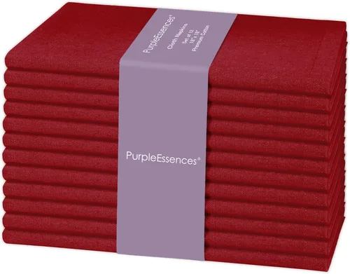 Vista 36 de PurpleEssences - Juego de 6 servilletas de tela para cena 100% algodón de 45x45 centímetros - Suave y duradero, lavable - Ideal para fiestas