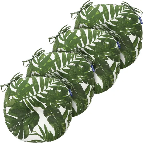 Vista 132 de Cojines de mimbre copetudos de 3 piezas para muebles de patio, cojines de mimbre para sillas de exterior con lazos, cojines de mimbre repelentes al