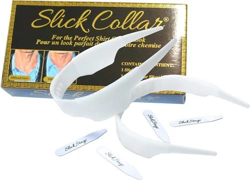 Vista 5 de Slick Collar Conjunto de soporte ajustable para el cuello de la camisa con soportes para el cuello para hombres y mujeres camisas blancas Blanco