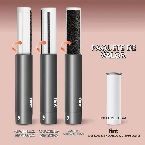 Flint Afeitadora de tela todo en uno, compacta, retráctil y fácil de transportar con 2 superficies de cuidado seguras para la tela, cepillo de