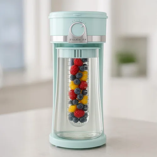 Vista 6 de Studio 54 Cafetera de té helado retro con infusor, jarra de vidrio de 3 cuartos de galón, cafetera eléctrica de té y café, cafetera fría de fuerza