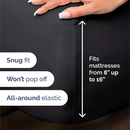 Vista 22 de Sábanas de bambú 100% rayón derivado de bambú, tamaño individual, sábanas refrescantes para individuales. Ropa de cama ultra suave, transpirable