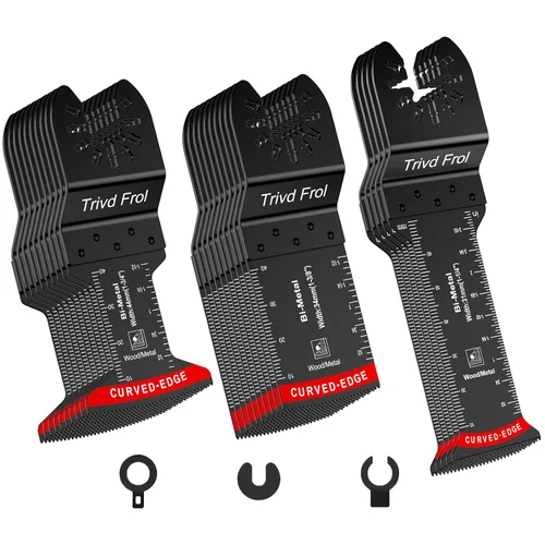 Vista 10 de Trivd Frol 10 piezas hojas de sierra oscilante de diente japonés, cuchillas multiherramienta oscilante de borde curvo, corte limpio para madera