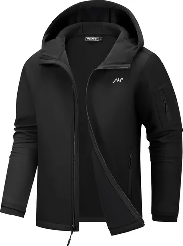 Vista 10 de WULFUL Chaqueta ligera Softshell para hombre, con forro polar, rompevientos, impermeable, suave, para senderismo al aire libre