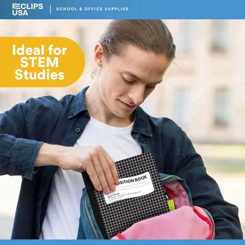 Vista 6 de Cuadernos de composición, cuádruple rayado, cuaderno de composición de papel cuadriculado, cuaderno de composición gráfica, 100 hojas, 9.75 pulgadas