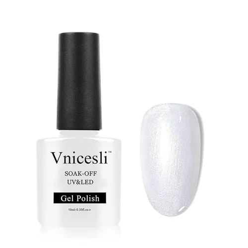 Vnicesli Esmalte de uñas de gel con perlas, esmalte de uñas de sirena brillante, esmalte de uñas de perlas LED UV para arte de uñas, manicura en