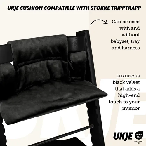 Vista 4 de UKJE Cojín Compatible con Stokke Tripp Trapp (Modelo Antiguo y Nuevo) 2 Piezas, Cojín de Asiento Suave para Bebés y Niños Pequeños, Algodón