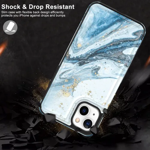 Vista 166 de LETO para iPhone 15 Pro Funda tipo cartera - Tapa tipo folio con patada - Diseños de moda - Tarjetero - Funda protectora para mujeres y niñas - 6.1