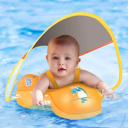 Vista 8 de Baby Pool Float with Canopy UPF50+ Sun Protection, no flip Over Inflatable Baby Float for Baby 3-36 Months, Skin Protect Toddler floaties for Boys