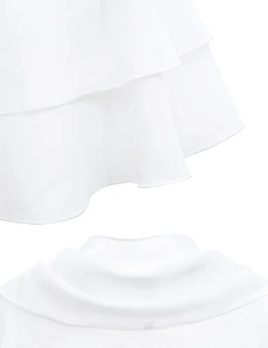 Vista 5 de Sombrero de sol Mob Cap Victorian Pioneer Prairie Bonnet Colonial Headwear Chal Wrap Traje de estola (tipo 1-blanco)