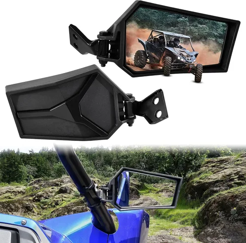 SAUTVS Espejos laterales retrovisores ajustables para Yamaha YXZ 1000, espejos laterales traseros transparentes plegables para Yamaha YXZ 1000R /