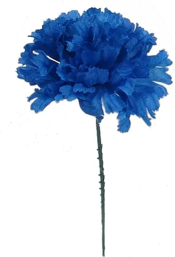 Vista 20 de Larksilk Real Touch - Púas de clavel de seda azul – 100 unidades a granel, cabezas de flores artificiales de 3.5 pulgadas con tallos de 5 pulgadas