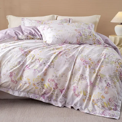 Vista 17 de OAITE - Juego de funda de edredón de 100% algodón con patrón floral, juego de ropa de cama suave que incluye 3 piezas