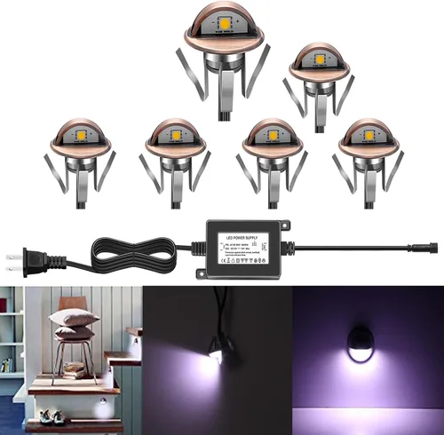 Vista 6 de Luz LED para escaleras, bajo voltaje, impermeable, IP65, para exteriores, 1-2/5 pulgadas, de madera empotrada, iluminación LED de terraza, patio