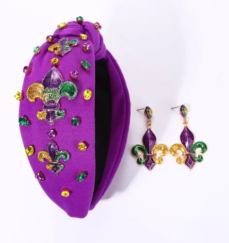 Vista 5 de mokkia Diadema de Mardi Gras para mujer, corona de flor de lis, máscara para carnaval, Mardi Gras, accesorios para fiestas