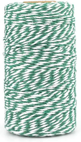 Vista 10 de jijAcraft Cordel de Hilo Blanco y Negro, 328 Pies de Cordel de Panaderos de Navidad, Cuerda de Empaque Resistente de 2MM para Manualidades DIY Negro