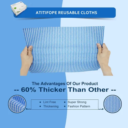 Vista 2 de Paños de limpieza reutilizables, 50 unidades, toallitas gruesas y resistentes para cocina, baño, coche, toallas de limpieza multiusos