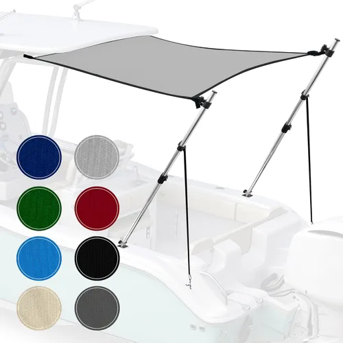 Vista 13 de Extensión universal de sombra en T para toldos Bimini para barcos, toldo de barco, postes telescópicos ajustables, acero inoxidable, cubierta